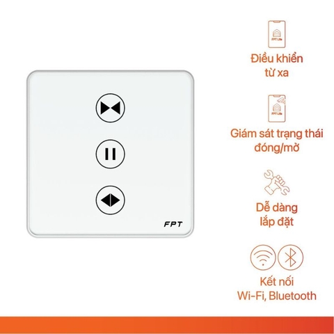 Công tắc cửa cổng, cửa cuốn nhà thông minh Leto vuông màu trắng