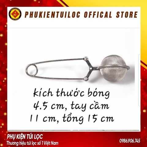 Kẹp Lọc Trà Inox - Thép không gỉ - Dụng Cụ Lọc Inox, Có Tay Cầm-LINOX4- Phukientuiloc