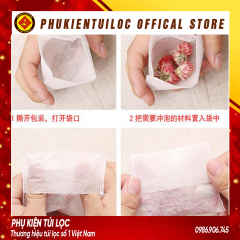 Combo 100 túi lọc trà sợi ngô có dây rút-nhiều kích thước