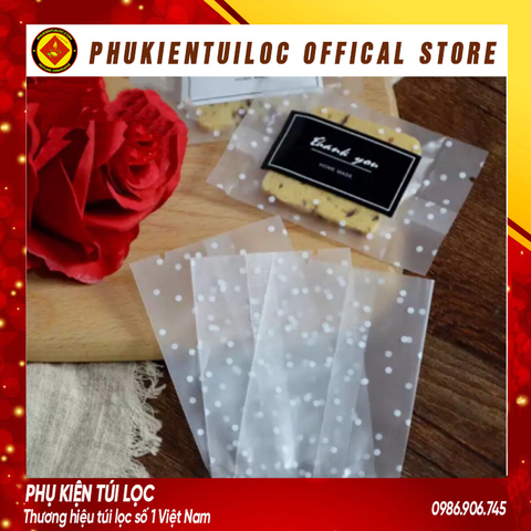 Set 100 túi đựng trà hoa, bánh ( chấm bi) nhiều kích thước