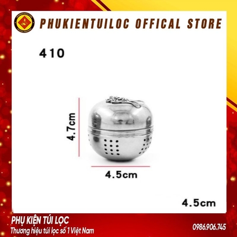 Bóng Lọc Trà inox mạ bạc cao cấp có dây treo tiện lợi- 4.4.3 cm (A0681)