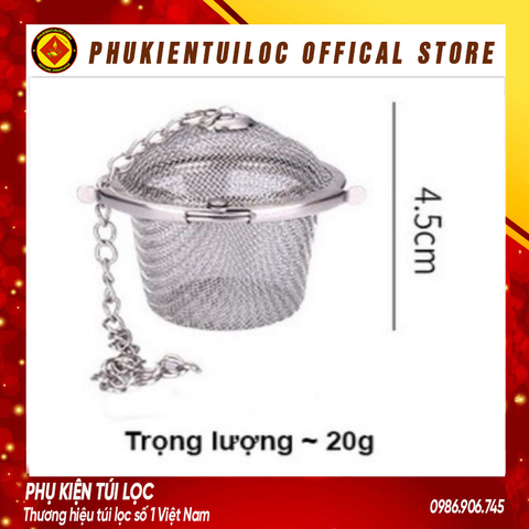 Lọc inox 304 hình trụ lưới cao cấp, nhiều kích thước, có dây treo- LINOX6- Phukientuiloc