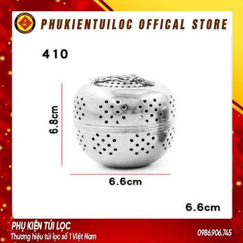 Bóng Lọc Trà inox mạ bạc cao cấp có dây treo tiện lợi- A0682-5.6x5.9cm
