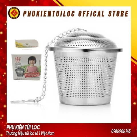 Lọc trà inox cao cấp 304 hình trụ, có dây treo, không gỉ, nhiều kích thước