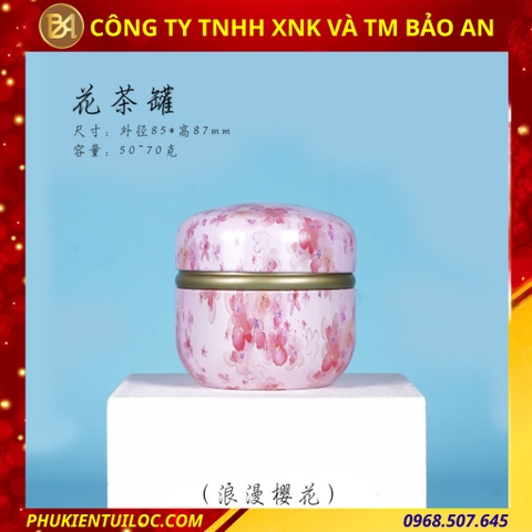 Lon trà hình cầu hoạ tiết đa dạng – Chuyên đựng trà, bột matcha, cacao