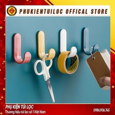 Móc Dán Tường Treo Đồ Hình Chữ J - Móc Dính Gắn Tường Tiện Lợi Tiết Kiệm Không Gian- Phukientuiloc.com