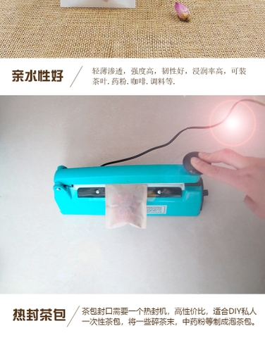 Combo 100 túi lọc giấy không dây hàn nhiệt lọc trà hoa, trà bột, cafe, bột thảo dược