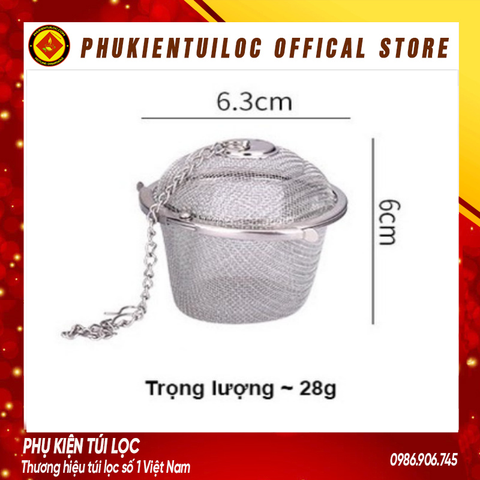 Lọc inox 304 hình trụ lưới cao cấp, nhiều kích thước, có dây treo- LINOX6- Phukientuiloc