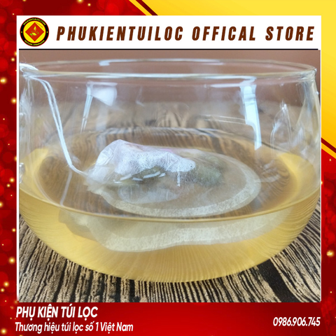 Combo 100 túi lọc giấy hình trống có dây rút lọc trà hoa, trà bột, cafe, bột thảo dược