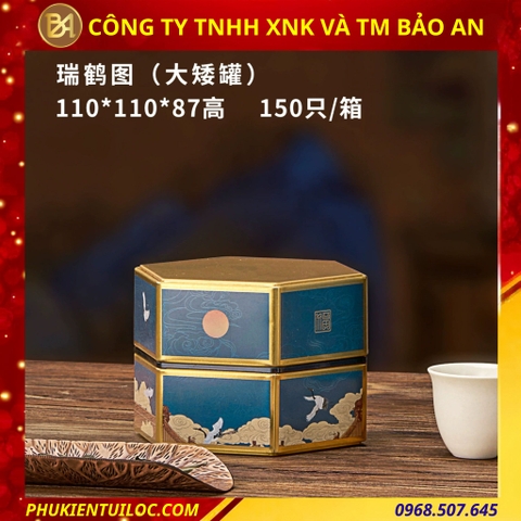 Lon đựng trà lục giác nhiều hoạ tiết - nâng tầm hương vị, trọn vẹn nghệ thuật