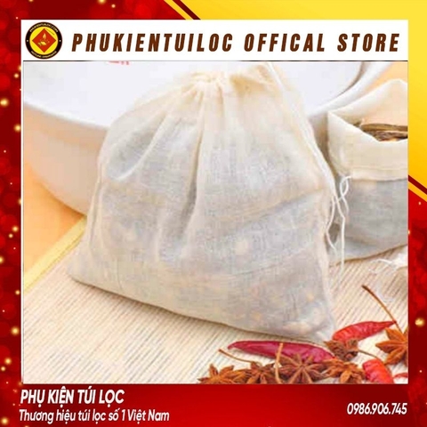 Combo 10 túi lọc trà, lọc gia vị bằng vải cotton 100% (8x10cm)