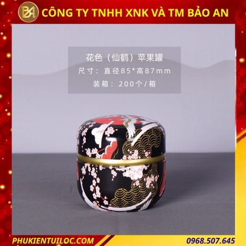Lon trà hình cầu hoạ tiết đa dạng – Chuyên đựng trà, bột matcha, cacao
