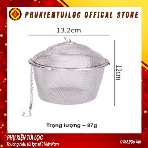 Lọc inox 304 hình trụ lưới cao cấp, nhiều kích thước, có dây treo- LINOX6- Phukientuiloc