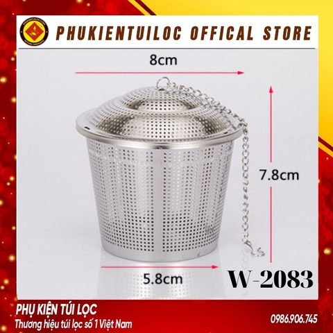 Lọc trà inox cao cấp 304 hình trụ, có dây treo, không gỉ, nhiều kích thước