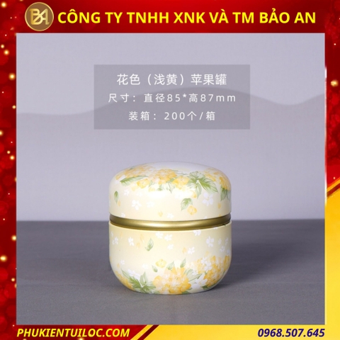 Lon trà hình cầu hoạ tiết đa dạng – Chuyên đựng trà, bột matcha, cacao