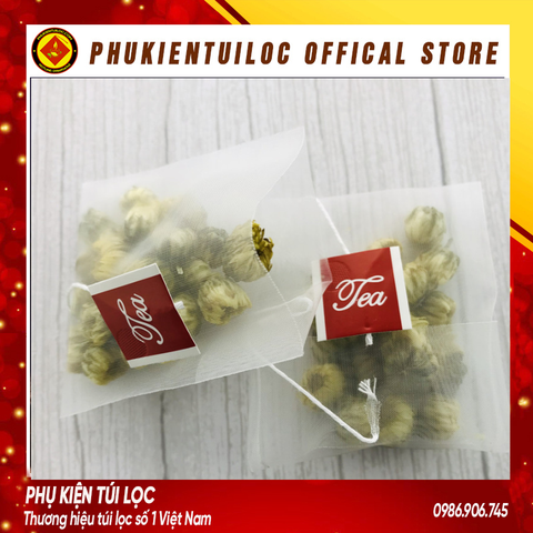 Combo 100 Túi lọc trà, thảo dược lưới tam giác gấp miện dây nhúng- nhiều kích thước