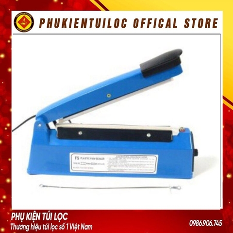 Máy hàn nhiệt miệng túi nilon túi zip dập tay PFS 200 để bảo quản thực phẩm, bọc sản phẩm bán hàng, cắt màng co