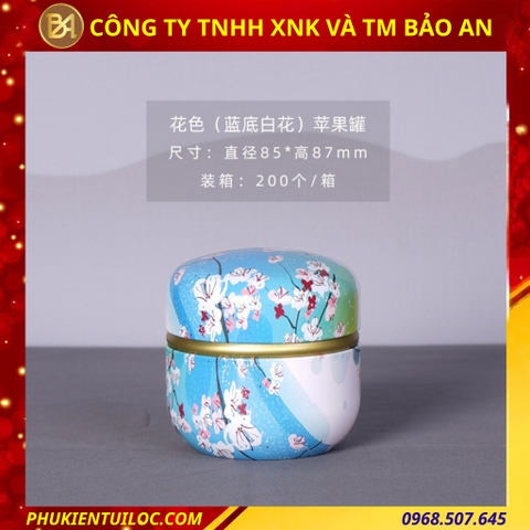 Lon trà hình cầu hoạ tiết đa dạng – Chuyên đựng trà, bột matcha, cacao