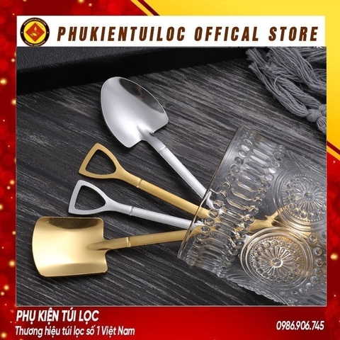 Thìa thép không gỉ thìa vuông hình xẻng vàng  khuấy cà phê thìa cà phê đa dạng mẫu mã, kiểu dáng