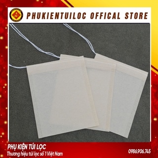 Combo 100 túi lọc trà giấy lọc trà, cafe có dây rút đầy đủ kích thước