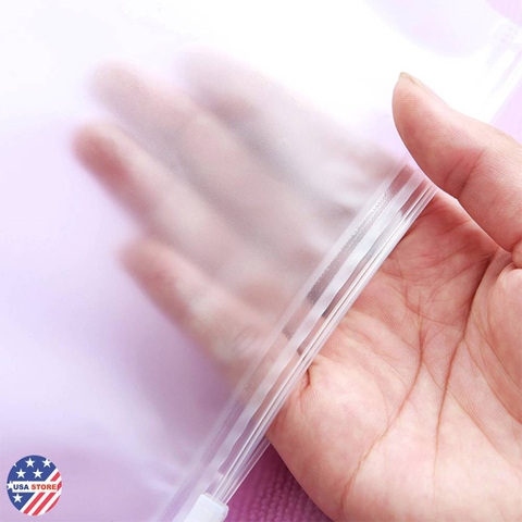 TÚI KHÓA ZIP Lụa Mờ Trắng Có Khóa Kéo - Túi Zipper