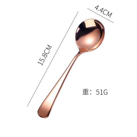 Thìa Inox 304 cao cấp độ dày 3.5mm mạ vàng cán dài nhiều màu sắc( kèm túi)