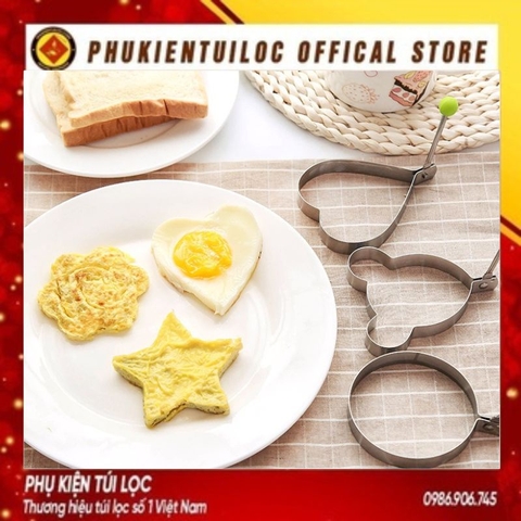 Khuôn Rán Trứng Ốp La, Bánh - Khay Chiên Tạo Nhiều Hình Cute Có Núm Cầm- Phukientuiloc.com