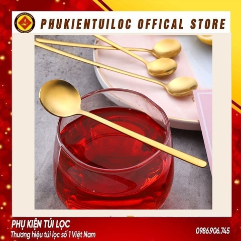 Thìa cafe, muỗng cafe, thìa dài uống trà inox 410, 304 cao cấp, hai màu vàng bạc sang trọng, tinh tế... -Phukientuiloc