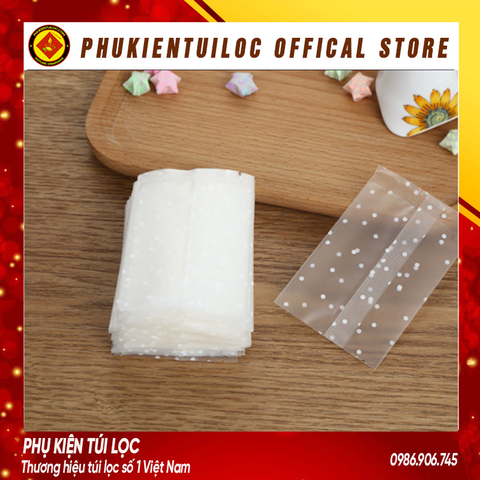 Set 100 túi đựng trà hoa, bánh ( chấm bi) nhiều kích thước