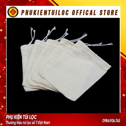 Combo 10 túi lọc trà, lọc gia vị bằng vải cotton 100% (8x10cm)