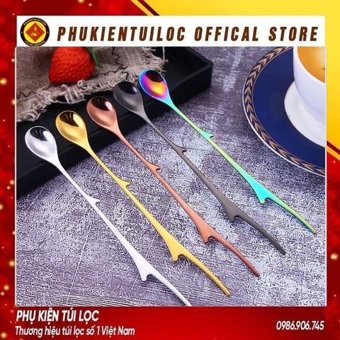 Thìa 3D inox 304 cao cấp thìa pha trà, cà phê, mật ong, tổ yến, quà tặng đẹp lung linh, lấp lánh- Phukientuiloc.com