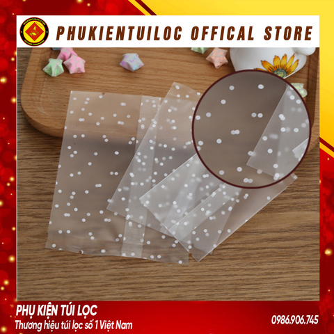 Set 100 túi đựng trà hoa, bánh ( chấm bi) nhiều kích thước