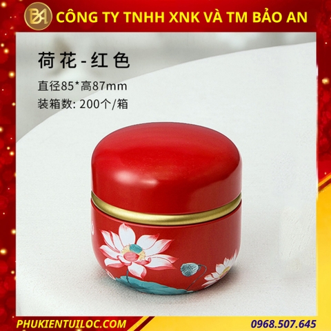 Lon trà hình cầu hoạ tiết đa dạng – Chuyên đựng trà, bột matcha, cacao