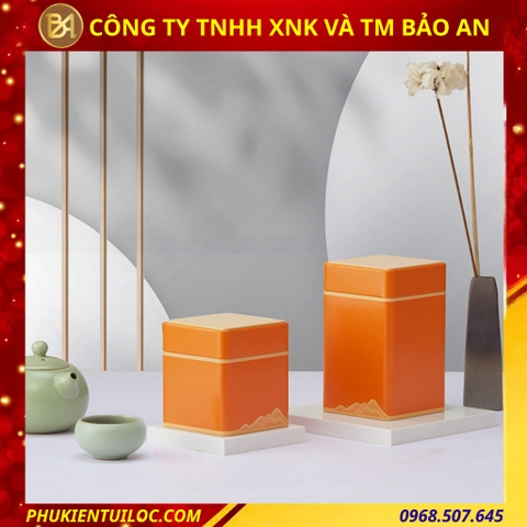 Mẫu hộp đựng trà hoạ tiết Núi Non đa dạng 3 màu sắc