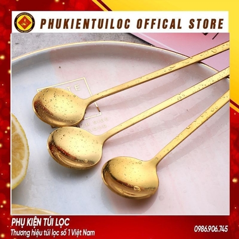 Thìa cafe, muỗng cafe, thìa dài uống trà inox 410, 304 cao cấp, hai màu vàng bạc sang trọng, tinh tế... -Phukientuiloc
