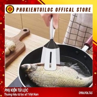 Kẹp inox 304 gắp nóng thức ăn bằng inox, chiên xẻng nướng, gắp đồ nóng như bít tết, cá rán, thịt nướng độ dày 0.8-1.3cm