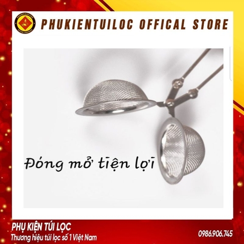 Kẹp Lọc Trà Inox - Thép không gỉ - Dụng Cụ Lọc Inox, Có Tay Cầm-LINOX4- Phukientuiloc