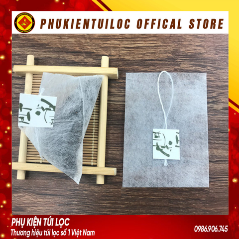 Combo 100 Túi lọc trà, thảo dược sợi ngô tam giác dây nhúng, hàn nhiệt- nhiều kích thước