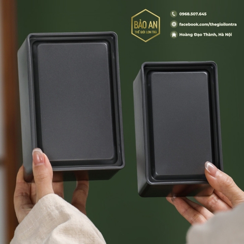 Hộp đen hình chữ nhật đựng trà - sang trọng và đẳng cấp