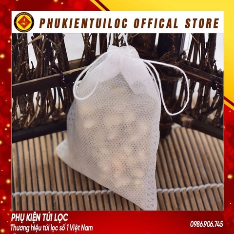 Combo 100 túi lọc trà, cafe,thảo dược có dây rút chất liệu vải không dệt- nhiều kích thước