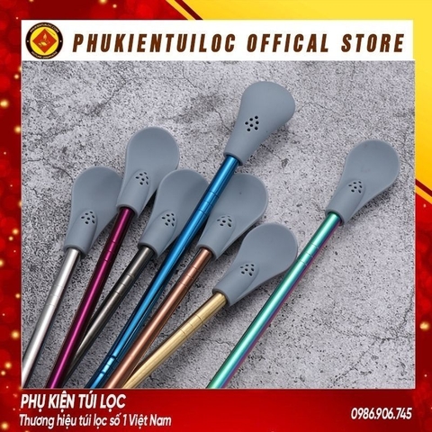 Thìa inox 304 kết hợp Silicone có thể tháo rời khuấy pha trà, cafe siêu tiện lợi