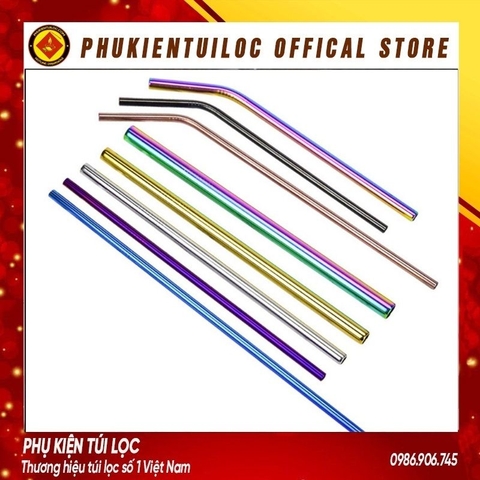 ỐNG HÚT INOX Thép Không Gỉ 304 Cao Cấp Và Bàn Chải Cọ Rửa - Ống Hút Dài Đủ Size Cho Mọi Đồ Uống & Trà Sữa- Phukientuiloc