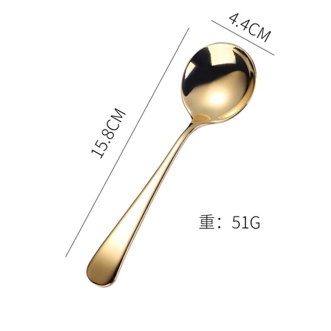 Thìa Inox 304 cao cấp độ dày 3.5mm mạ vàng cán dài nhiều màu sắc( kèm túi)