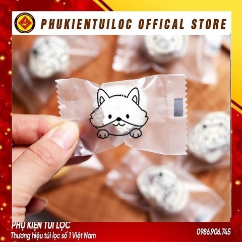 Combo 100 Túi đựng bánh quy nướng, bánh cookie nút nhỏ dễ thương túi trong suốt bông tuyết sắc nét- Phukientuiloc.com