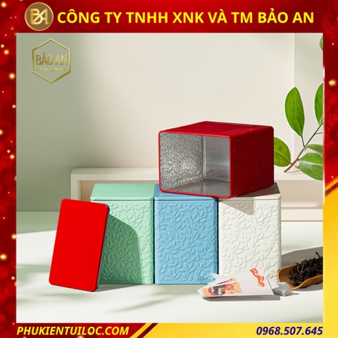 Bộ sưu tập lon trà hoạ tiết vân lá cao cấp