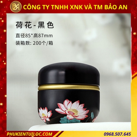 Lon trà hình cầu hoạ tiết đa dạng – Chuyên đựng trà, bột matcha, cacao
