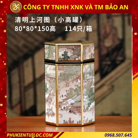 Lon đựng trà lục giác nhiều hoạ tiết - nâng tầm hương vị, trọn vẹn nghệ thuật