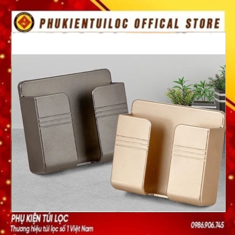 Kệ Dán Tường Để Điện Thoại, Ống Cắm Điều Khiển Remote Xẻ Rãnh V5 Siêu Tiện Lợi - Khay Đựng Đồ, Bút Viết Đa Năng