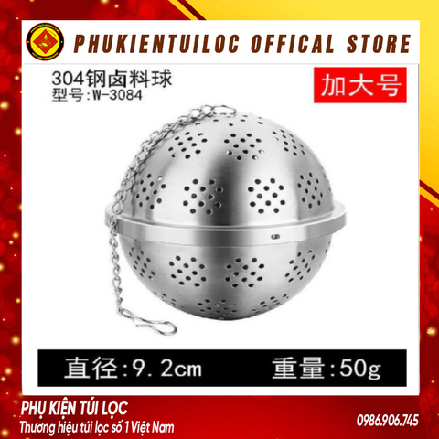 Lọc inox hình tròn cao cấp, có dây treo, nhiều kích thước, quả lọc- nhiều kích thước