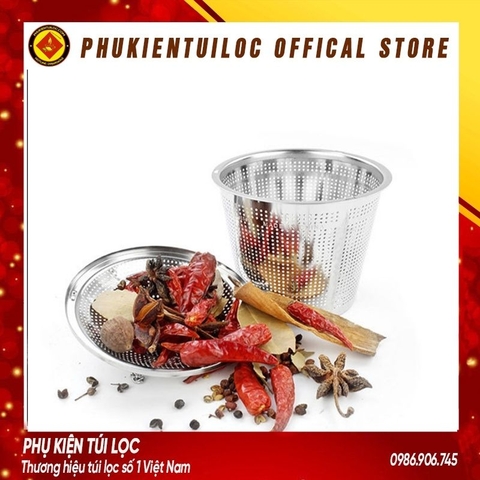 Lọc trà inox cao cấp 304 hình trụ, có dây treo, không gỉ, nhiều kích thước